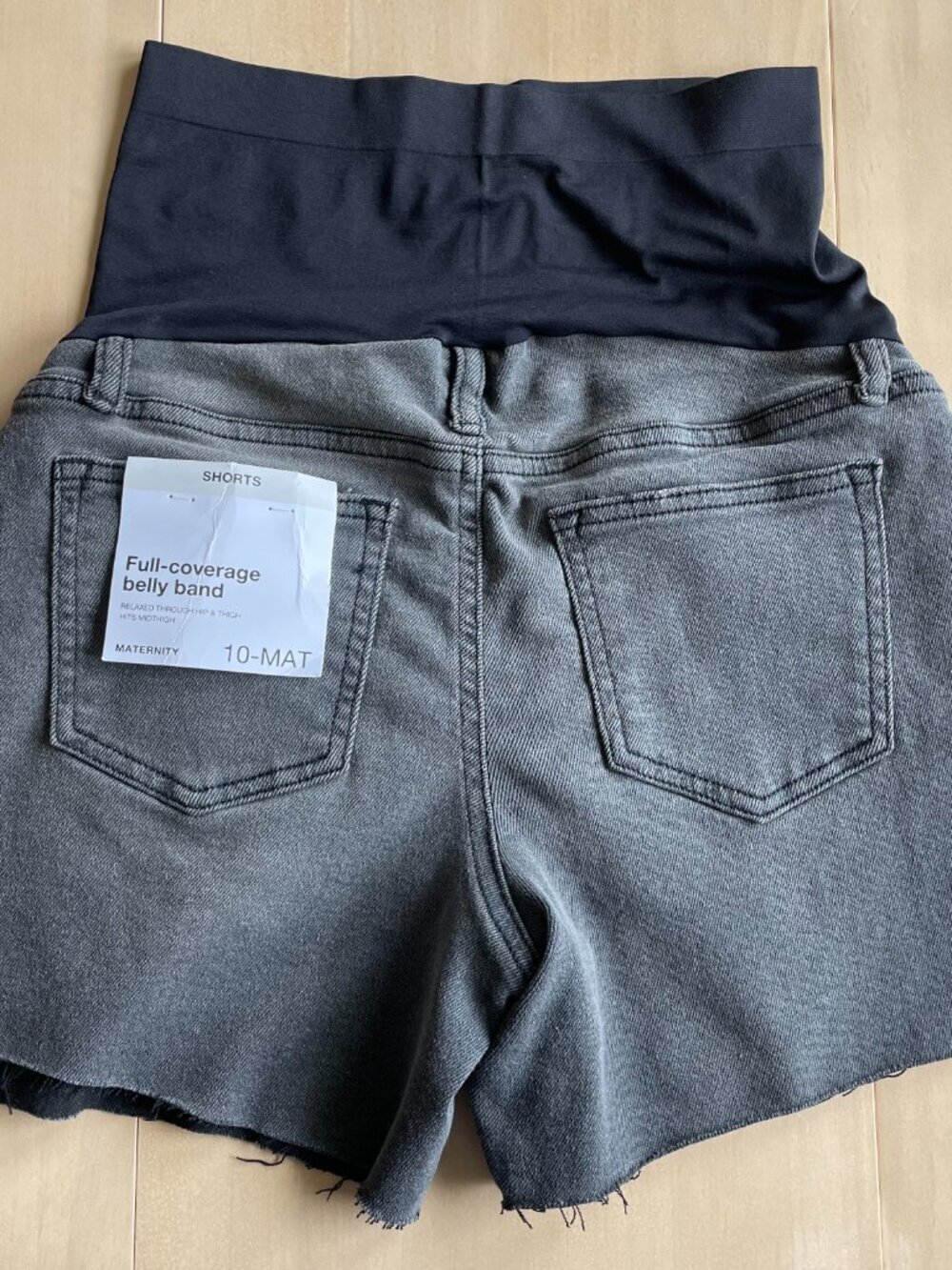Entire Closet $5! NEW Sonoma Maternity Black Wash Denim Belly Band Jean Shorts - Picture 3 of 8